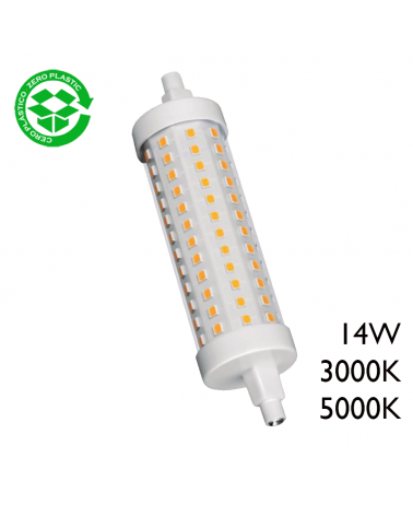 Lámpara lineal 118 mm. LED 14W R7S 360º 1500 Lm