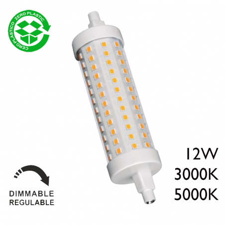 Lámpara lineal Regulable 118 mm. LED 12W R7S 360º 1500 Lm