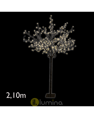 Árbol de Invierno LED de 2,10 metros con 400 leds de luz cálida IP44 baja tensión 24V