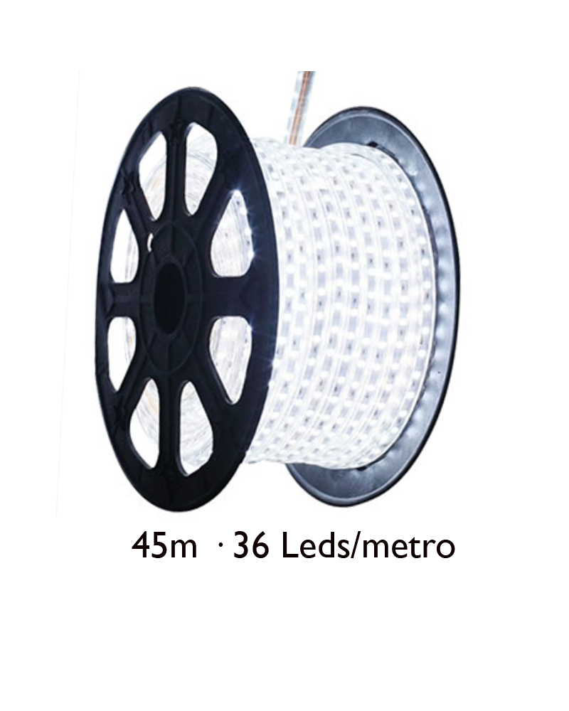 45m white LED wire Flexi light, transparent cable, 1620 leds IP65 230V