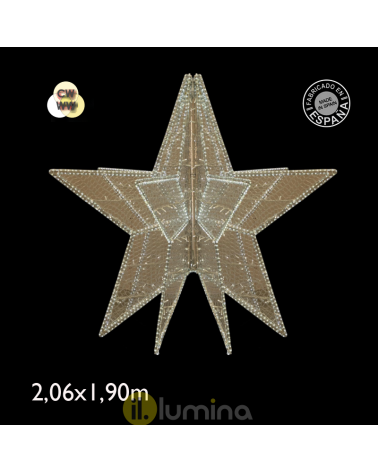 Estrella gigante 3D LED luz blanca fria y blanca cálida 2,06 metros IP65 230V 276W