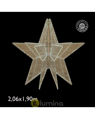 Estrella gigante 3D LED luz blanca cálida intermitencia luz blanca fría 2,06 metros IP65 230V 186W