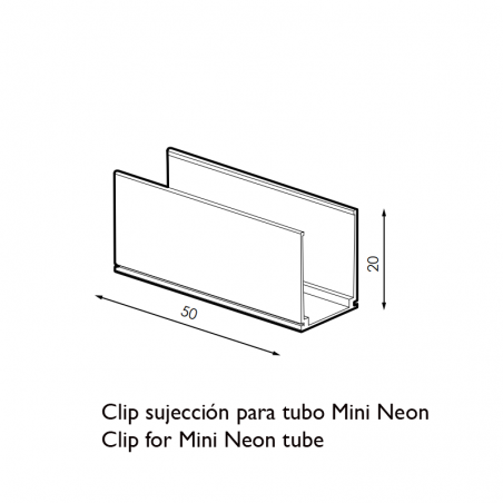 Clip sujección para tubo Mini Neon