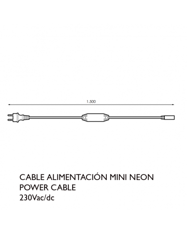 Cable de alimentación blanco para tubo Mini Neon Slim