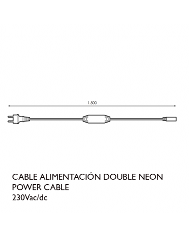 Cable de alimentación blanco para tubo doble Neon