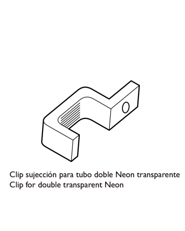 Clip sujección para tubo doble Neon transparente