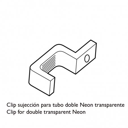 Clip for double LED tube Neon transparent