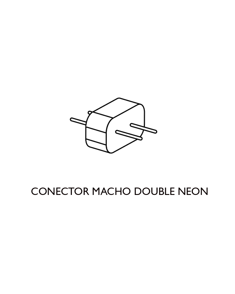 Conector macho para tubo doble Neon transparente