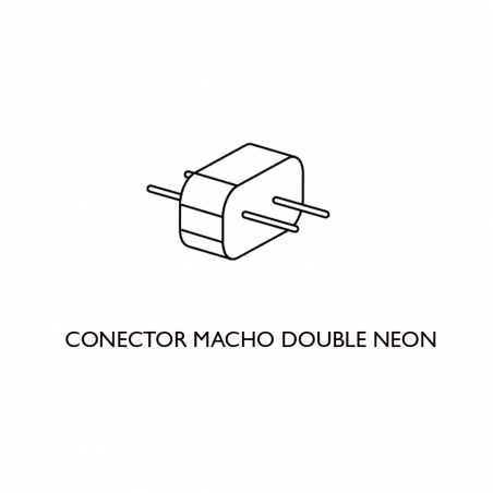 Conector macho para tubo doble Neon transparente