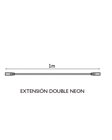 Extensión 50cms para tubo doble Neon blanco