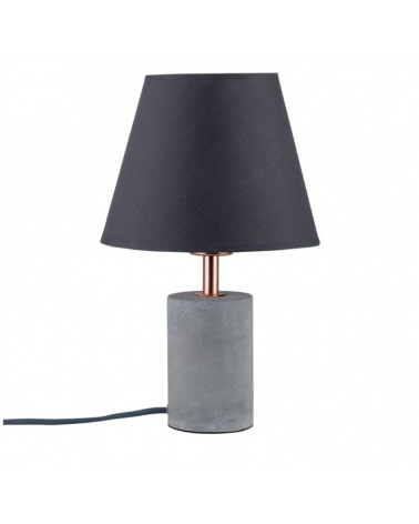 34cm concrete and metal table lamp and E27 20W gray fabric lampshade