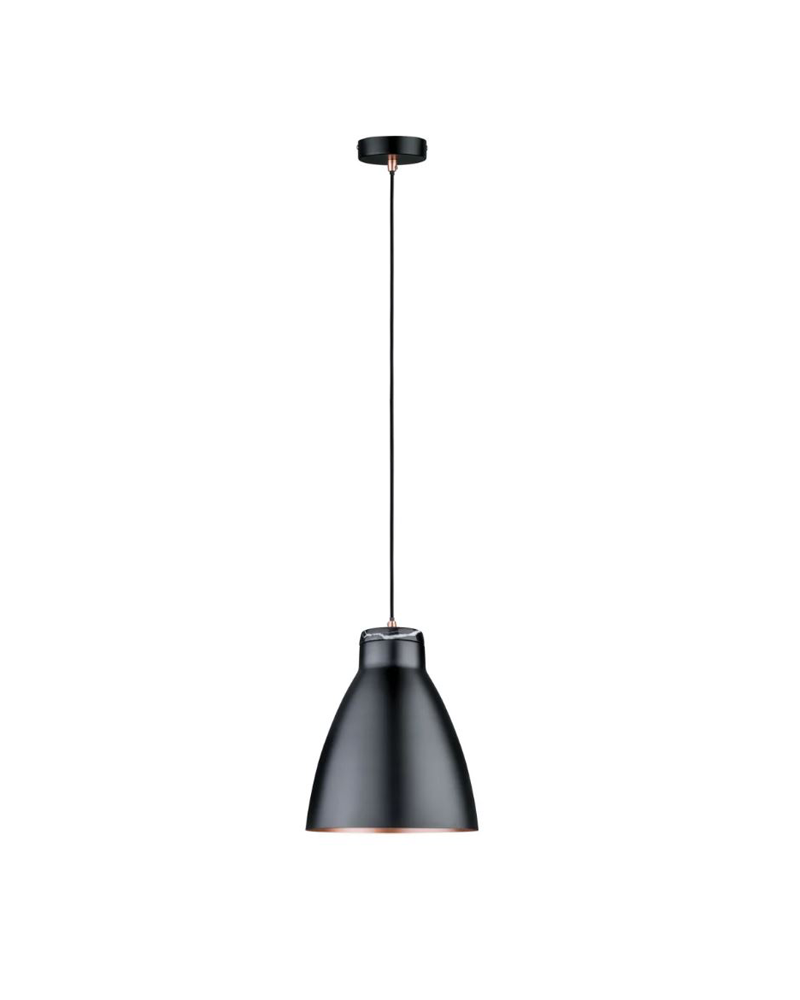 Ceiling lamp 26cm 20W E27 metal and marble in black and matt copper finish