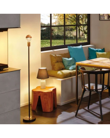 34cm concrete and metal table lamp and E27 20W gray fabric lampshade