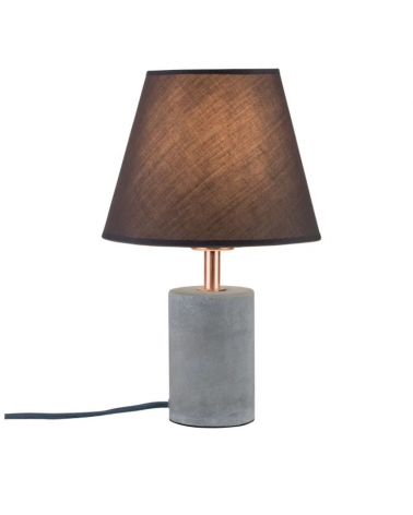 34cm concrete and metal table lamp and E27 20W gray fabric lampshade