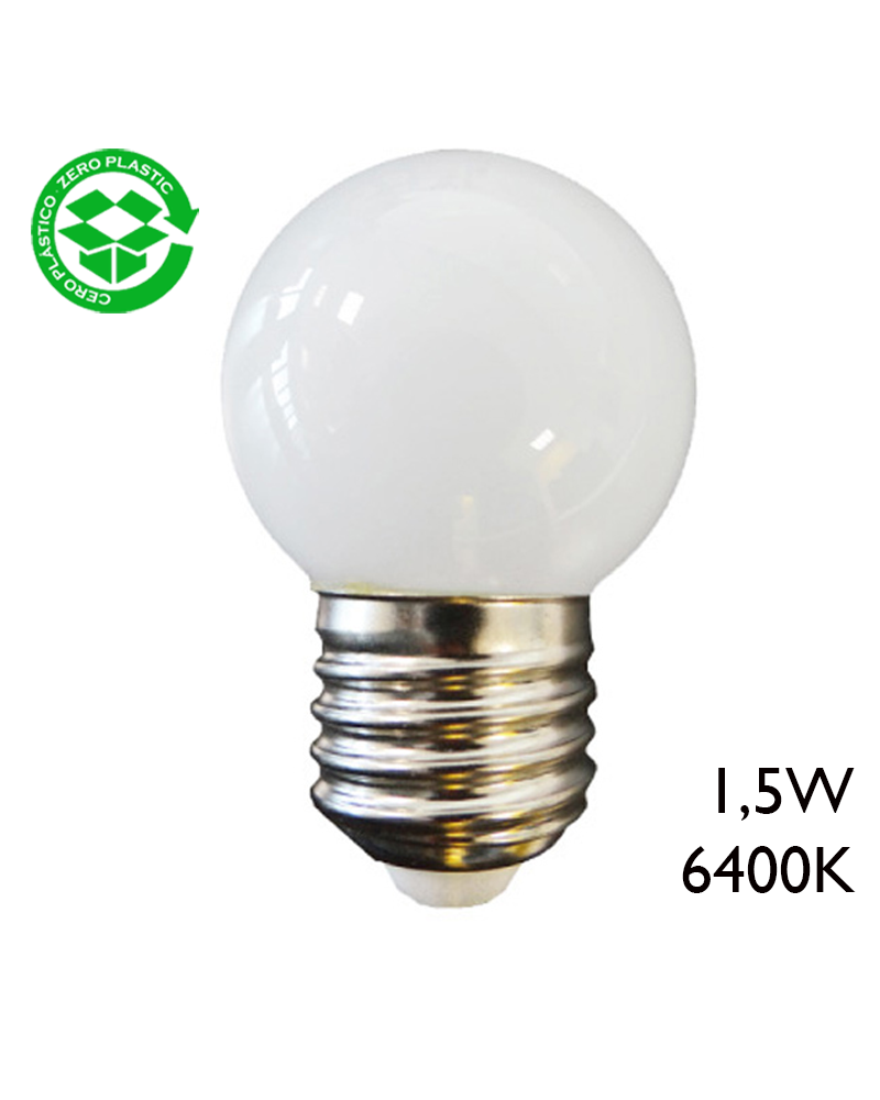 LED Golf Ball bulb 1,5W E27 43mm Day light 6400K