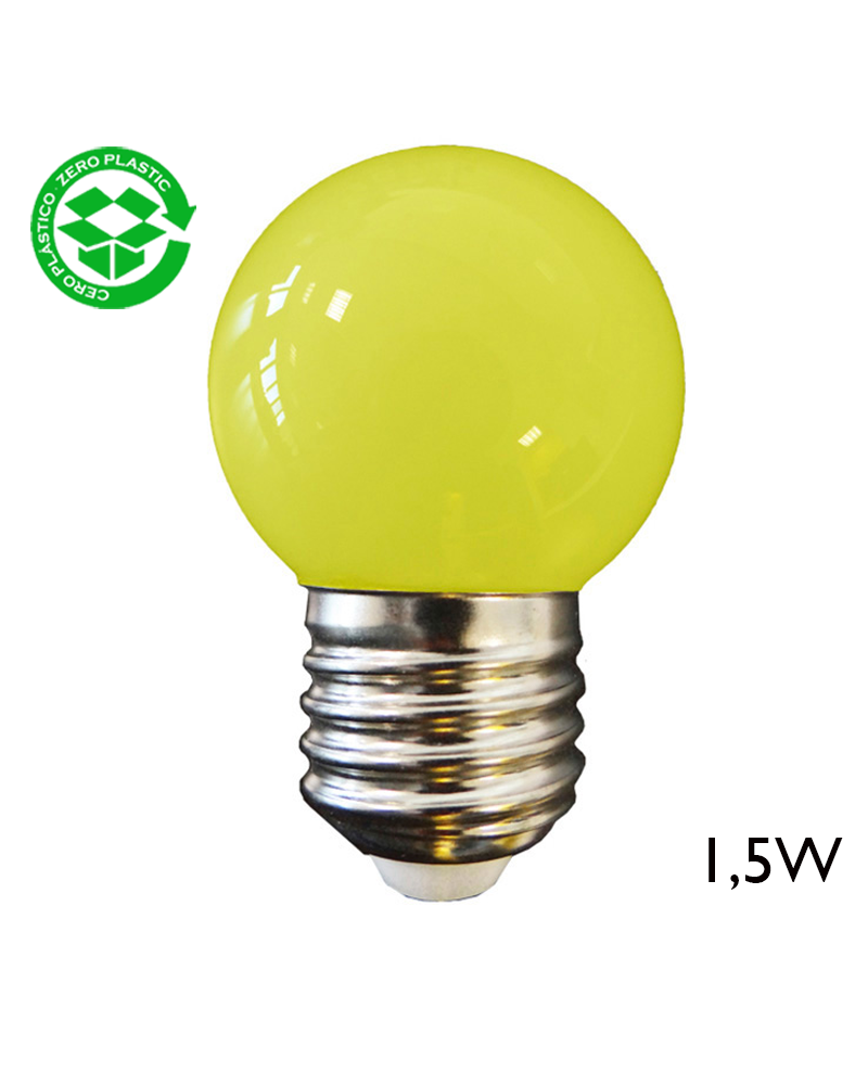 LED Golf Ball bulb 1,5W E27 43mm Yellow light