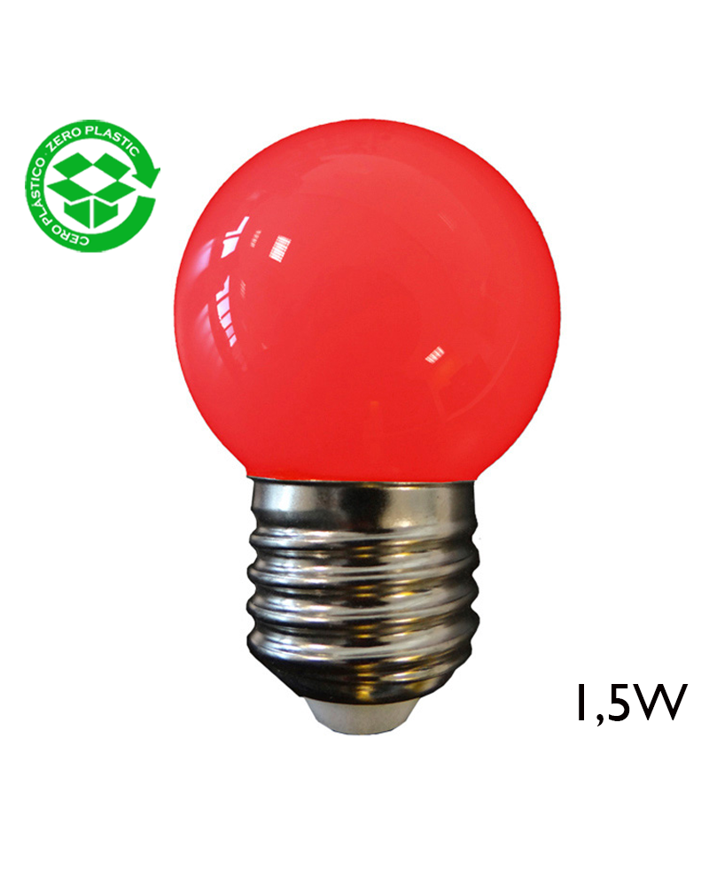 LED Golf Ball bulb 1,5W E27 43mm Red light