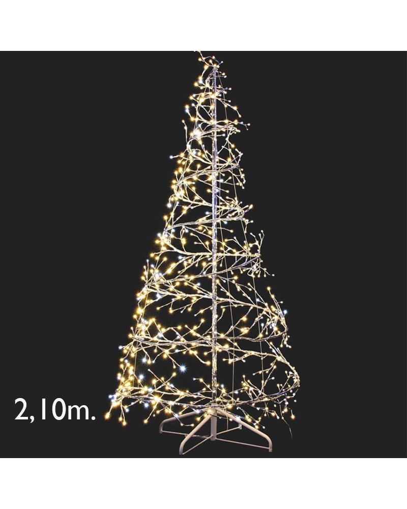 LED Spiral tree warm white light 210cms flashing 25W 24V IP44