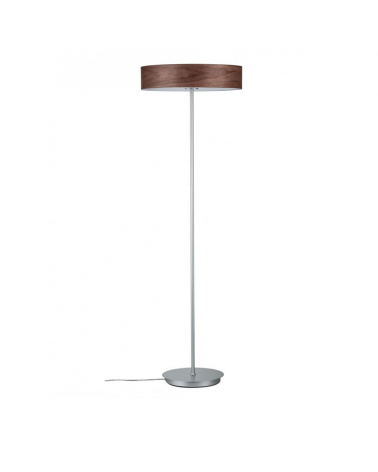 Lámpara de pie de diseño 142cm madera y base de metal cromo E27 3x20W