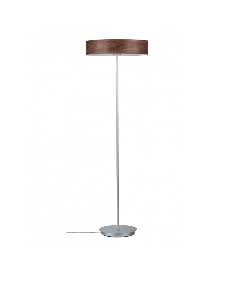 Design floor lamp 142cm wood and chrome metal base E27 3x20W