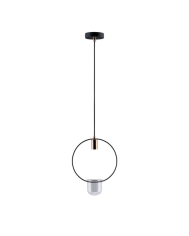 Black Metal and Copper Indoor Plant Ceiling Lamp max. 1x20W E27