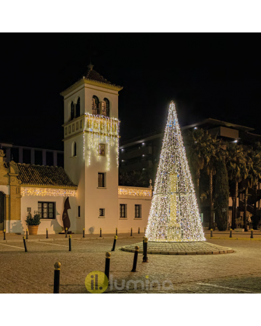 Giant LED Cone 10m IP65 230V with white LEDs and 29 stars 1565W