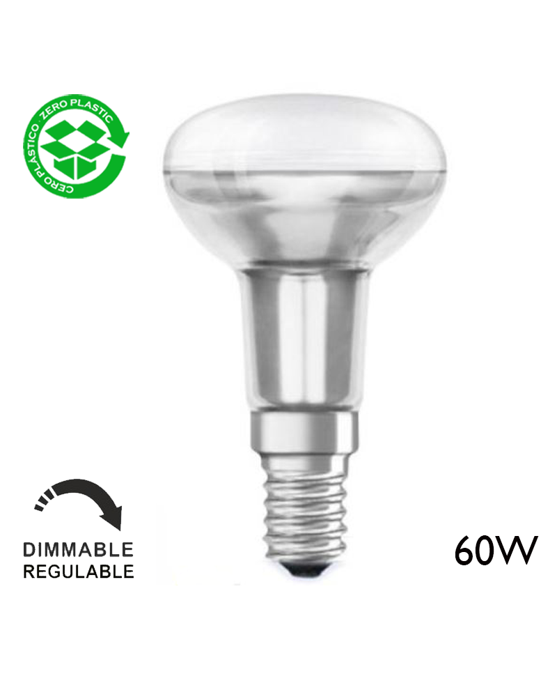 Bombilla reflectora R50 incandescente 60W E14 50mm