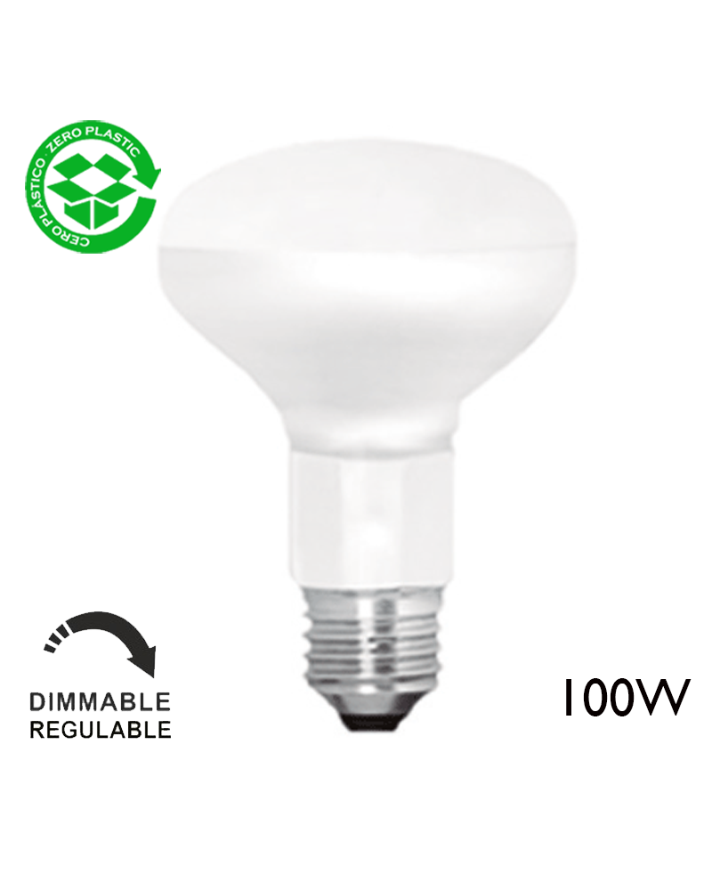 Bombilla reflectora LED R80 10W E14 80mm 125V mate