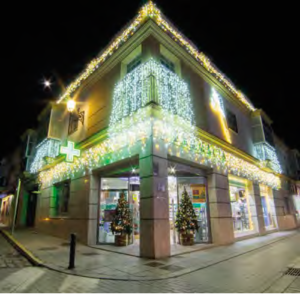 iluminación navideña fachada comercio