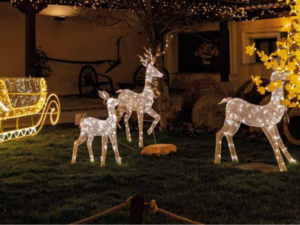 renos luminosos jardín navidad