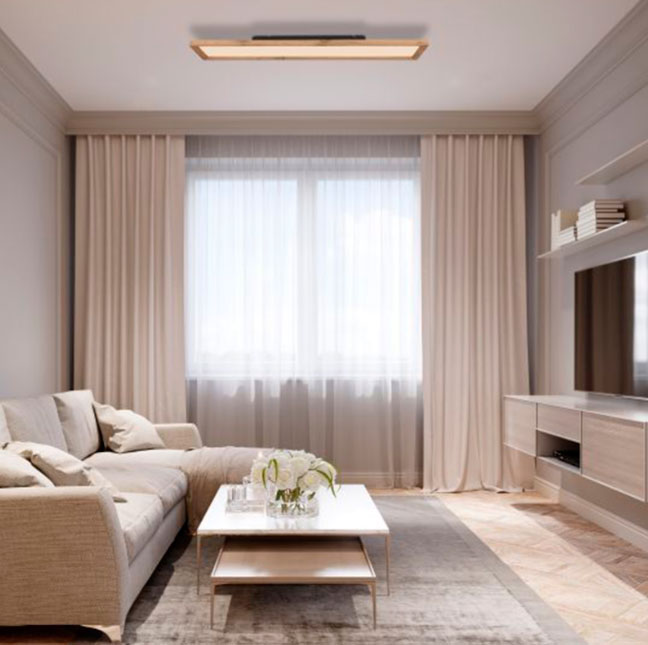 plafon de madera iluminación salón comedor