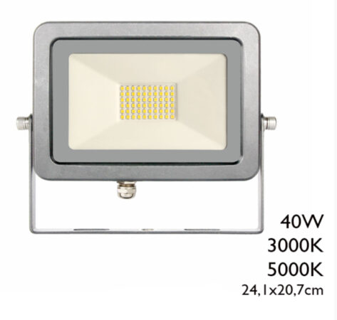 Proyector de exteriores 24,1cm acabado gris 40W IP65