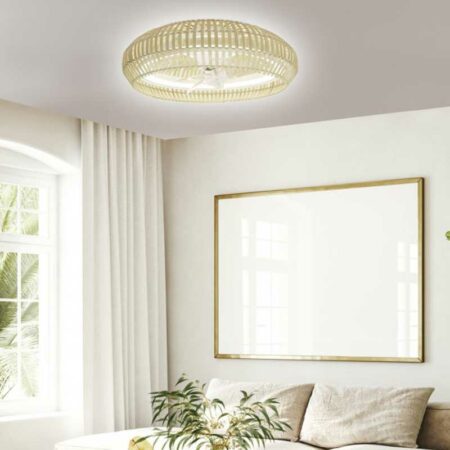 ventilador de techo plafon en madera estilo boho