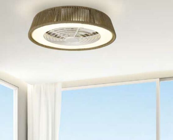 ventilador sin aspas Ventilador de techo 35W Ø64,6cm plafón LED 70W de cuerda sintética control remoto luz REGULABLE y mando 